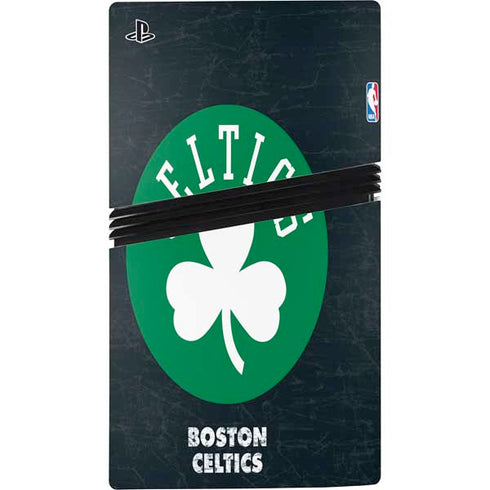 NBA Boston Celtics Black Secondary Logo PS5 Pro Console Skin