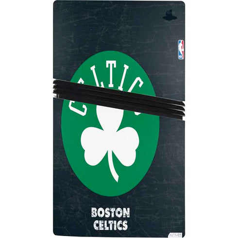NBA Boston Celtics Black Secondary Logo PS5 Pro Console Skin