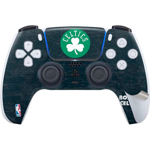 NBA Boston Celtics Black Secondary Logo PS5 Pro Disk Bundle Skin