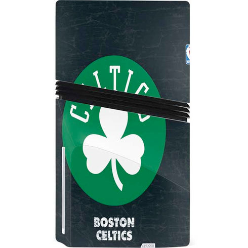 NBA Boston Celtics Black Secondary Logo PS5 Pro Disk Console Skin
