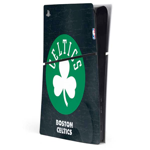 NBA Boston Celtics Black Secondary Logo PS5 Slim Digital Edition Console Skin