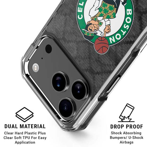NBA Boston Celtics Dark Rust iPhone 18 Pro Clear Case