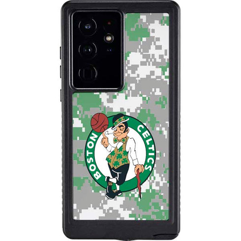 NBA Boston Celtics Digi Camo Galaxy S24 Ultra Waterproof Case
