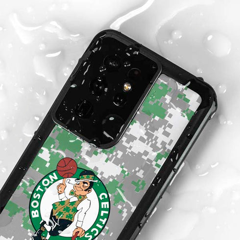 NBA Boston Celtics Digi Camo Galaxy S24 Ultra Waterproof Case