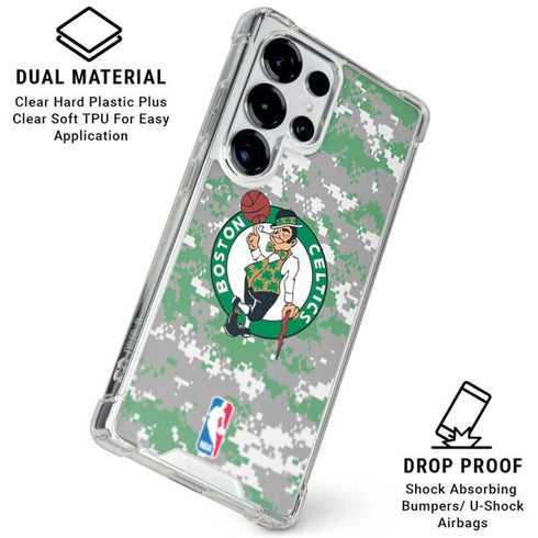NBA Boston Celtics Digi Camo Galaxy S25 Ultra Clear Case