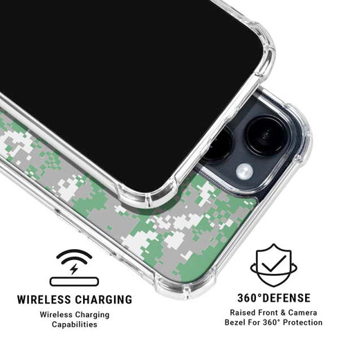 NBA Boston Celtics Digi Camo iPhone 15 Clear Case