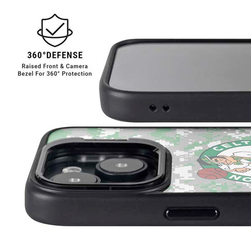 NBA Boston Celtics Digi Camo iPhone 15 Kickstand Case