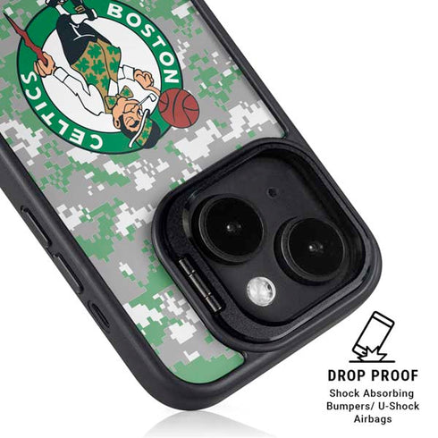 NBA Boston Celtics Digi Camo iPhone 15 Plus Kickstand Case