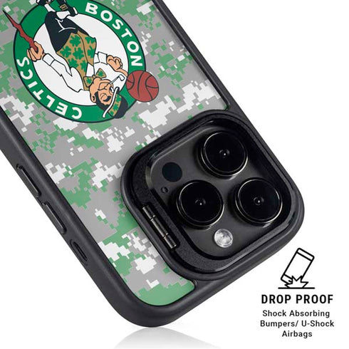 NBA Boston Celtics Digi Camo iPhone 15 Pro Max Kickstand Case