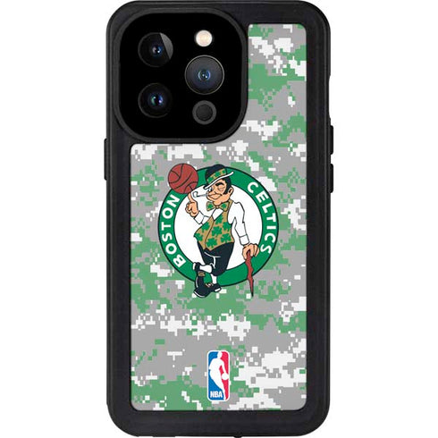 NBA Boston Celtics Digi Camo iPhone 15 Pro Waterproof Case