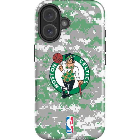 NBA Boston Celtics Digi Camo iPhone 16 Magsafe Impact Case