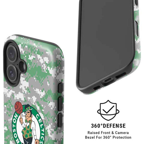 NBA Boston Celtics Digi Camo iPhone 16 Magsafe Impact Case