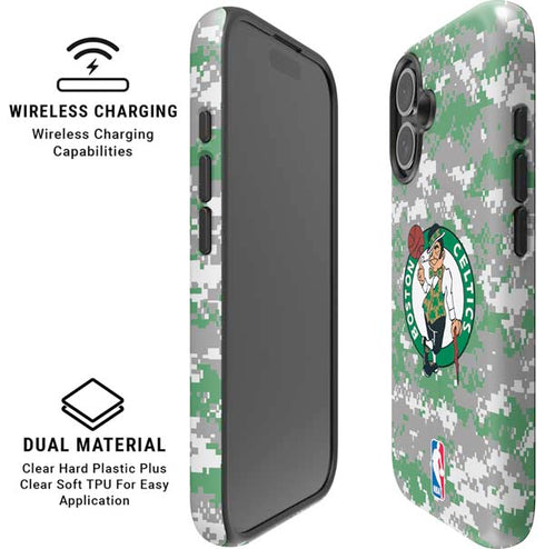 NBA Boston Celtics Digi Camo iPhone 16 Magsafe Impact Case