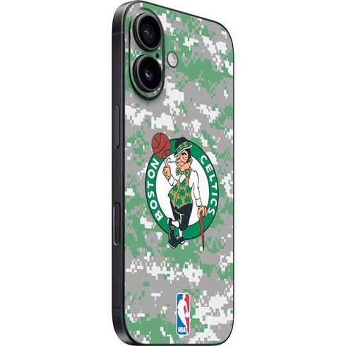 NBA Boston Celtics Digi Camo iPhone 16 Plus Skin