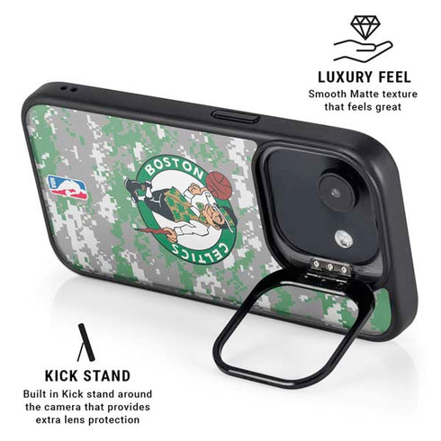 NBA Boston Celtics Digi Camo iPhone 16e Kickstand Case
