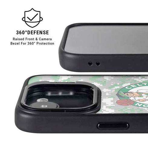 NBA Boston Celtics Digi Camo iPhone 16e Kickstand Case