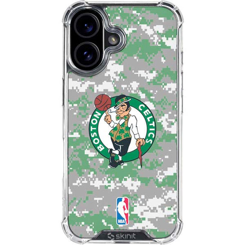 NBA Boston Celtics Digi Camo iPhone 17 Clear Case