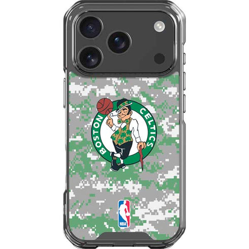 NBA Boston Celtics Digi Camo iPhone 18 Pro Clear Case