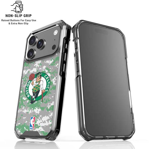 NBA Boston Celtics Digi Camo iPhone 18 Pro Clear Case