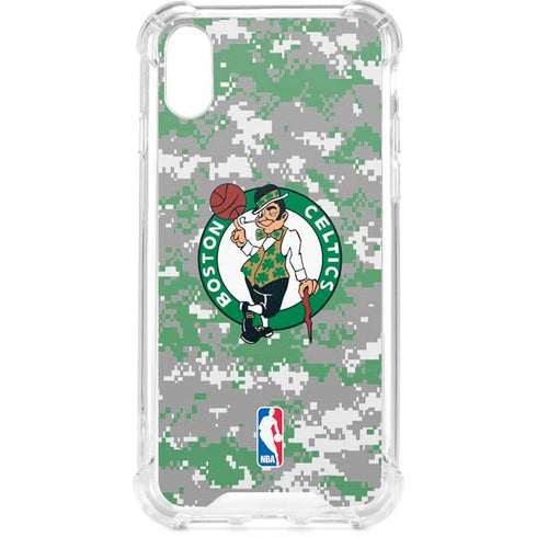 NBA Boston Celtics Digi Camo iPhone XS Clear Case