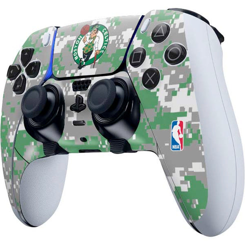 NBA Boston Celtics Digi Camo PS5 DualSense Edge Pro Controller Skin