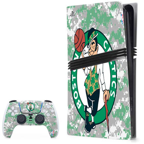 NBA Boston Celtics Digi Camo PS5 Pro Bundle Skin
