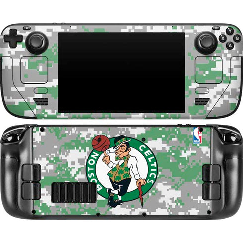 NBA Boston Celtics Digi Camo Steam Deck Handheld Gaming Computer OLED Skin