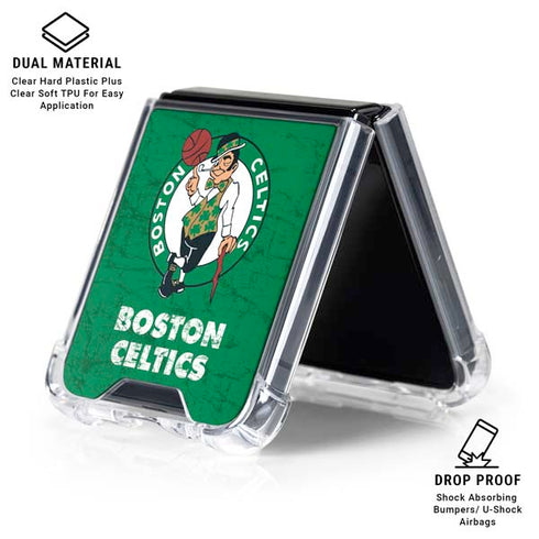 NBA Boston Celtics Green Primary Logo Galaxy Z Flip6 Clear Case