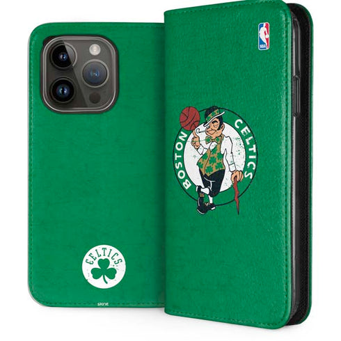 NBA Boston Celtics Green Primary Logo iPhone 15 Pro Folio Case