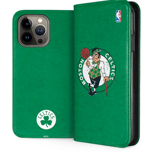 NBA Boston Celtics Green Primary Logo iPhone 15 Pro Max Folio Case
