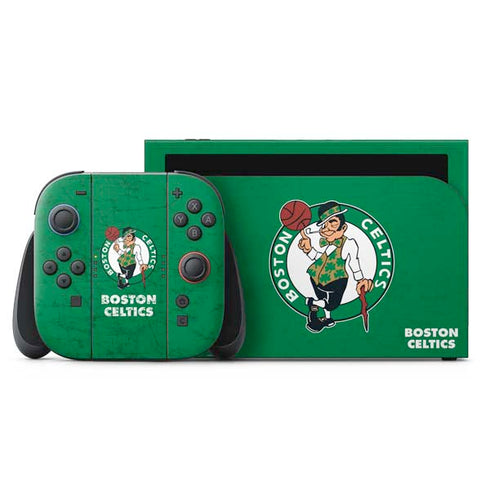 NBA Boston Celtics Green Primary Logo Nintendo Switch 2 (2025) with Joy-Con Skin