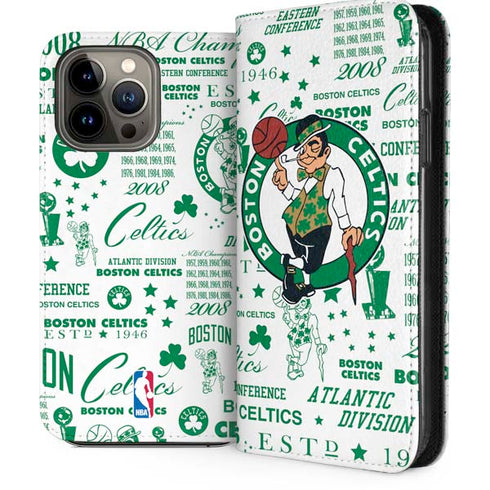 NBA Boston Celtics Historic Blast iPhone 14 Pro Max Folio Case