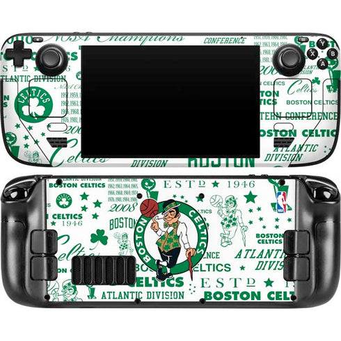 NBA Boston Celtics Historic Blast Steam Deck Handheld Gaming Computer OLED Skin