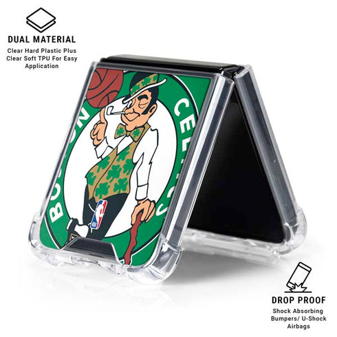 NBA Boston Celtics Large Logo Galaxy Z Flip6 Clear Case