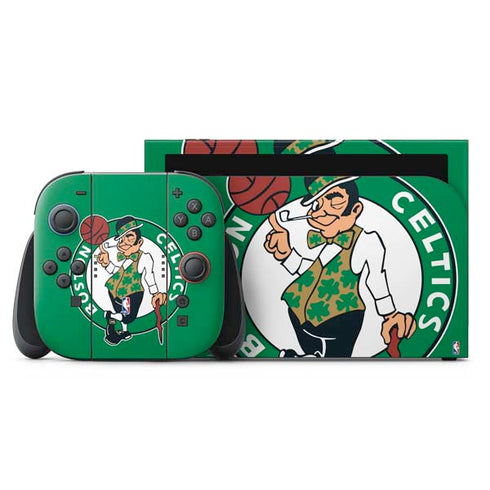 NBA Boston Celtics Large Logo Nintendo Switch 2 (2025) with Joy-Con Skin