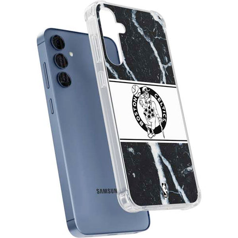 NBA Boston Celtics Marble Galaxy A55 5G Clear Case