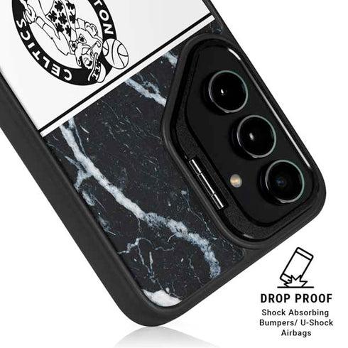 NBA Boston Celtics Marble Galaxy S25 Kickstand Case