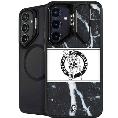 NBA Boston Celtics Marble Galaxy S25 Plus Kickstand Case