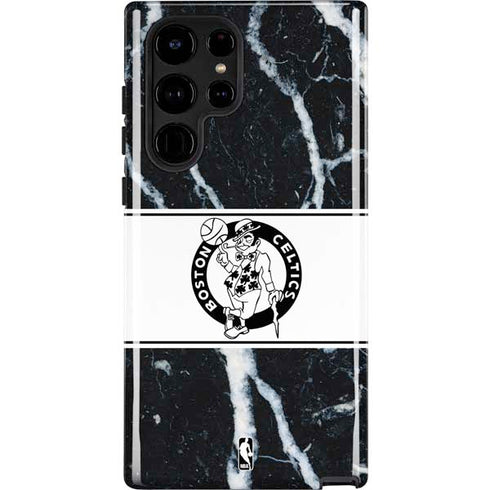 NBA Boston Celtics Marble Galaxy S25 Ultra Impact Case