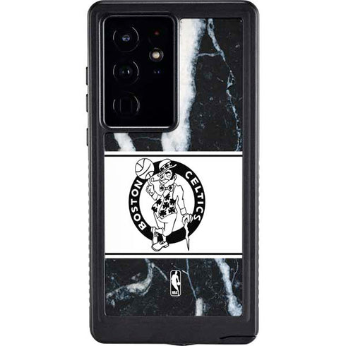 NBA Boston Celtics Marble Galaxy S24 Ultra Waterproof Case