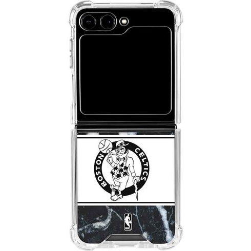 NBA Boston Celtics Marble Galaxy Z Flip6 Clear Case
