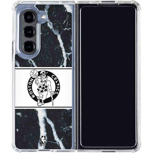 NBA Boston Celtics Marble Galaxy Z Fold5 5G Clear Case