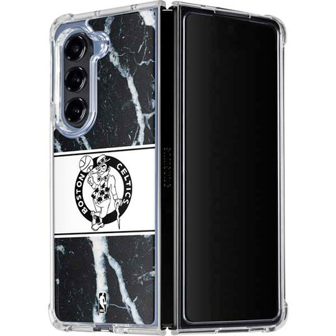 NBA Boston Celtics Marble Galaxy Z Fold5 5G Clear Case