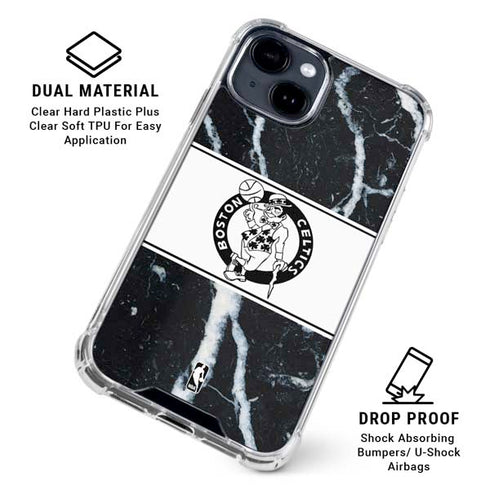 NBA Boston Celtics Marble iPhone 15 Clear Case