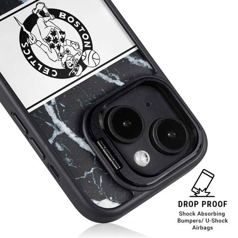 NBA Boston Celtics Marble iPhone 15 Plus Kickstand Case