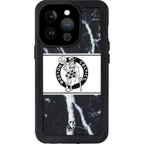 NBA Boston Celtics Marble iPhone 15 Pro Waterproof Case