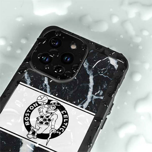 NBA Boston Celtics Marble iPhone 15 Pro Waterproof Case