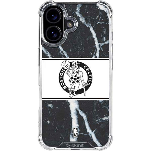 NBA Boston Celtics Marble iPhone 16 Clear Case