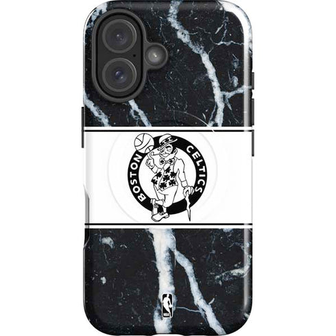 NBA Boston Celtics Marble iPhone 16 Magsafe Impact Case