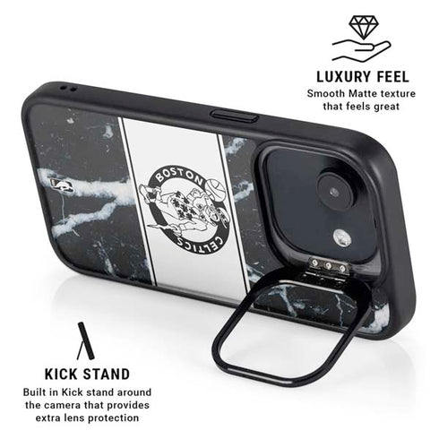 NBA Boston Celtics Marble iPhone 16e Kickstand Case
